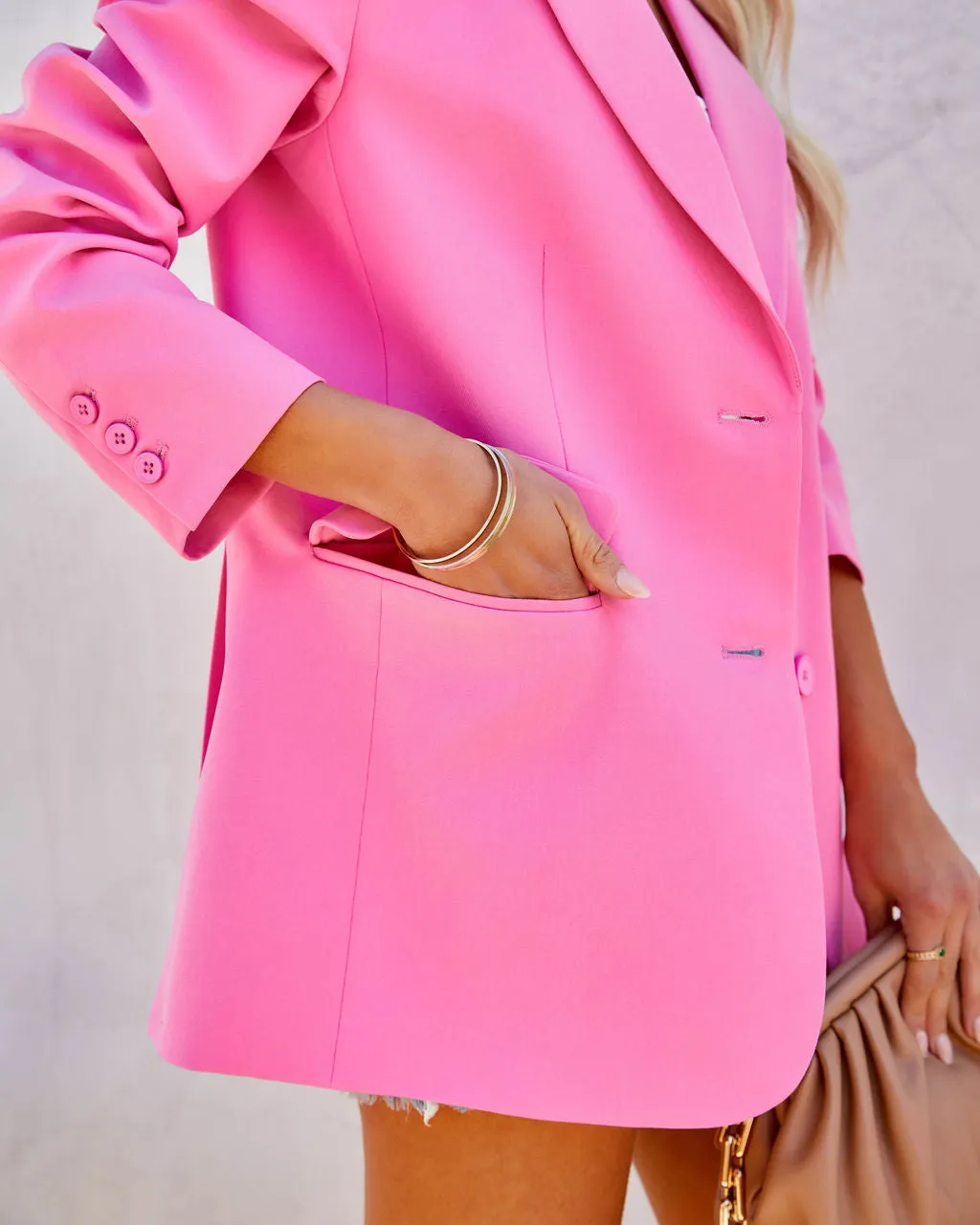 TastyHottie - PREORDER - Aria Pocketed Blazer - Pink