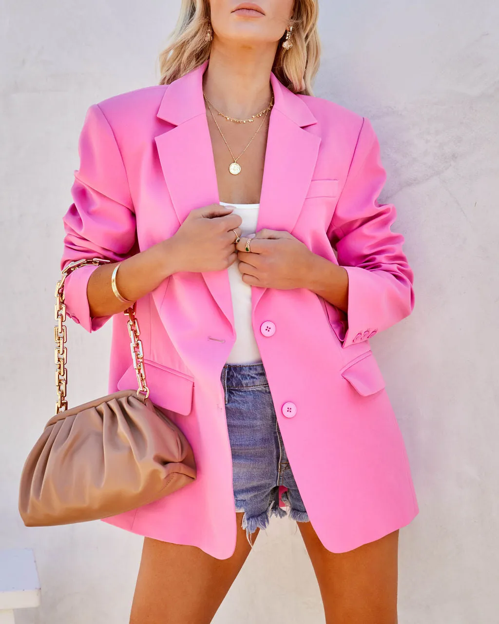 TastyHottie - PREORDER - Aria Pocketed Blazer - Pink