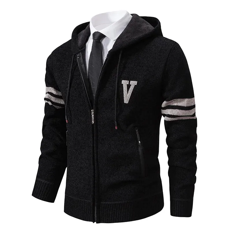 Turn Down Collar Thick Fleece Warm Slim Casual Cardigans Hoodies Coat Jacket