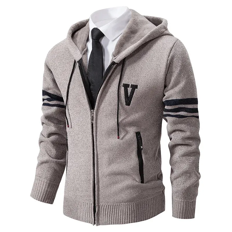 Turn Down Collar Thick Fleece Warm Slim Casual Cardigans Hoodies Coat Jacket