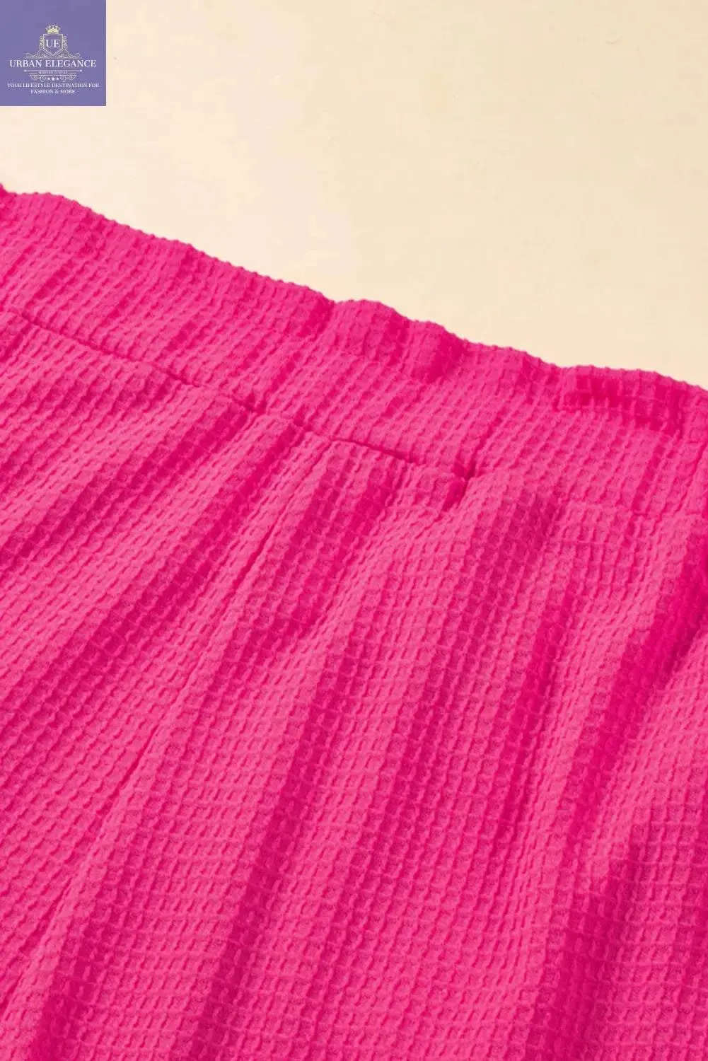 Vibrant Pink Plus Size Textured Shorts