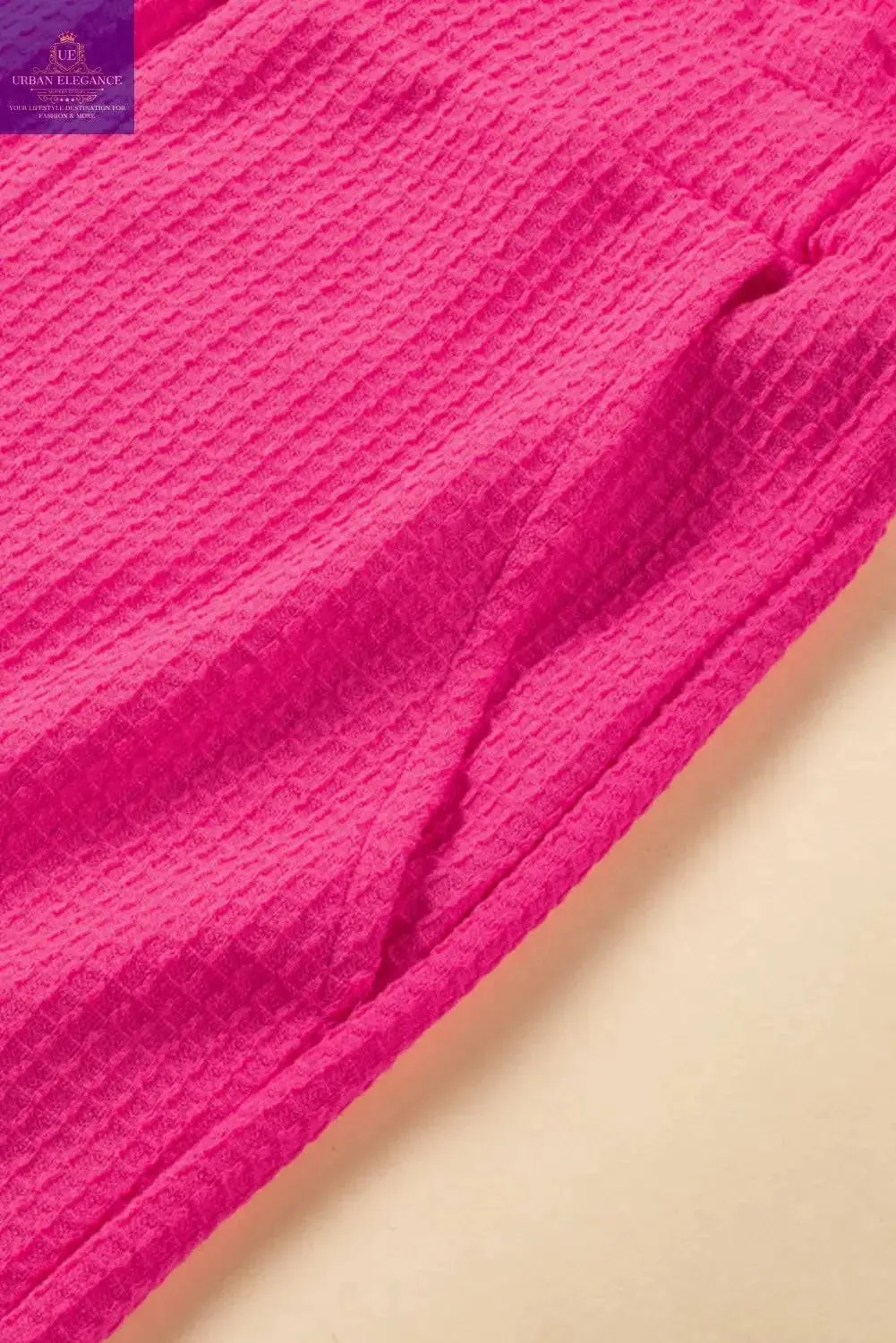 Vibrant Pink Plus Size Textured Shorts