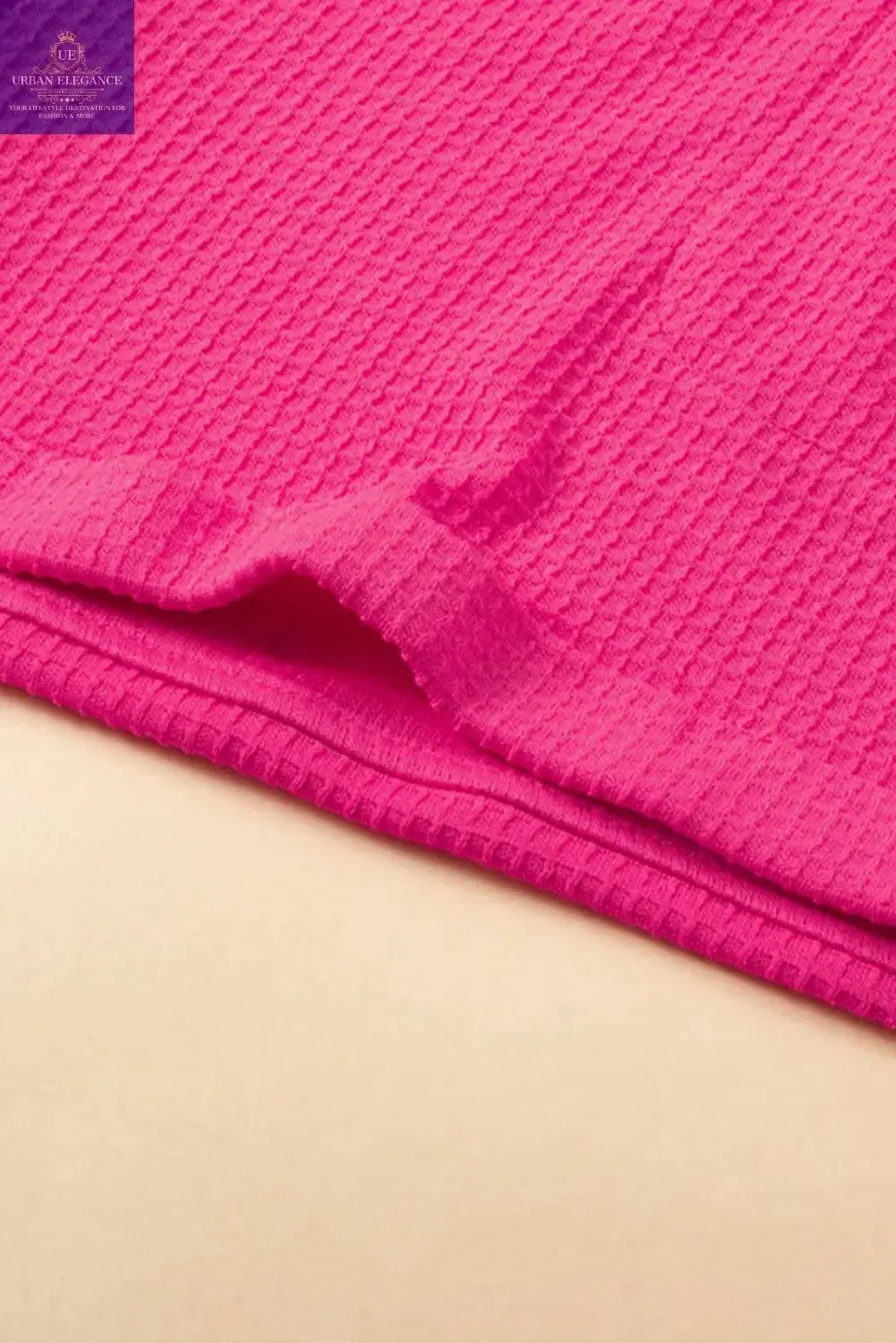 Vibrant Pink Plus Size Textured Shorts