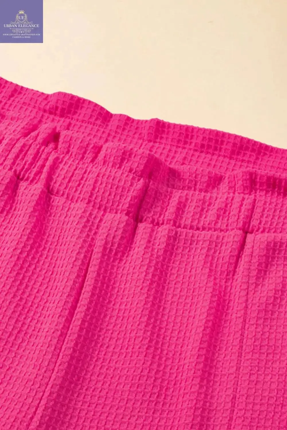 Vibrant Pink Plus Size Textured Shorts