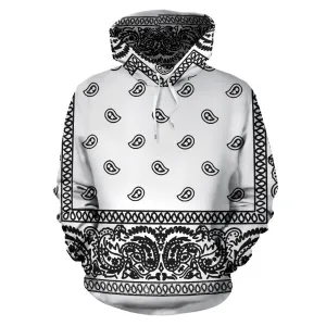 White Bandanna Hoodie