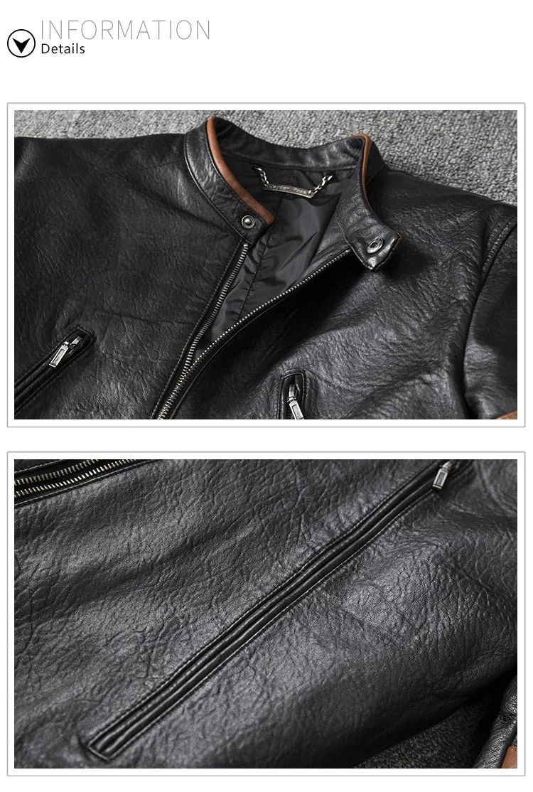 Wolverine Themed Men's Genuine Cow Leather Jacket