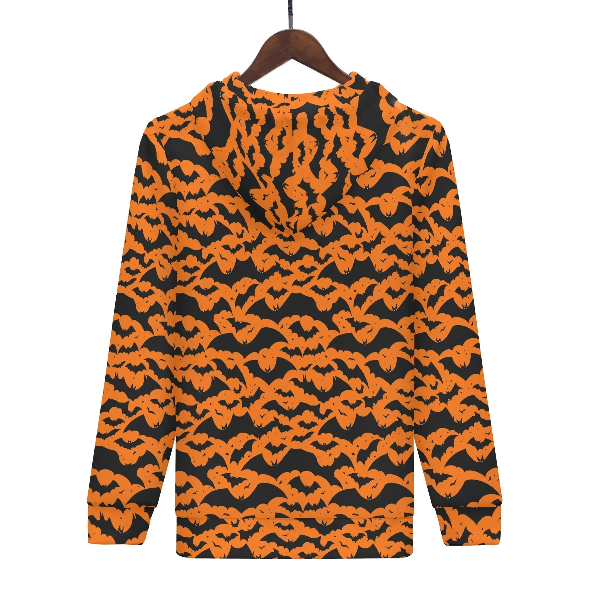 Womens Halloween Bats Classic Zip Up Hoodie